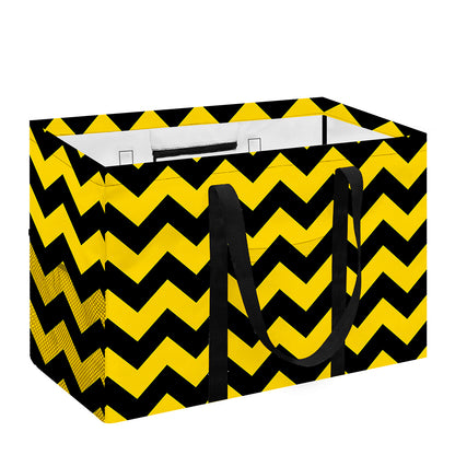 Black And Yellow Zigzag Pattern Print Utility Tote Bag