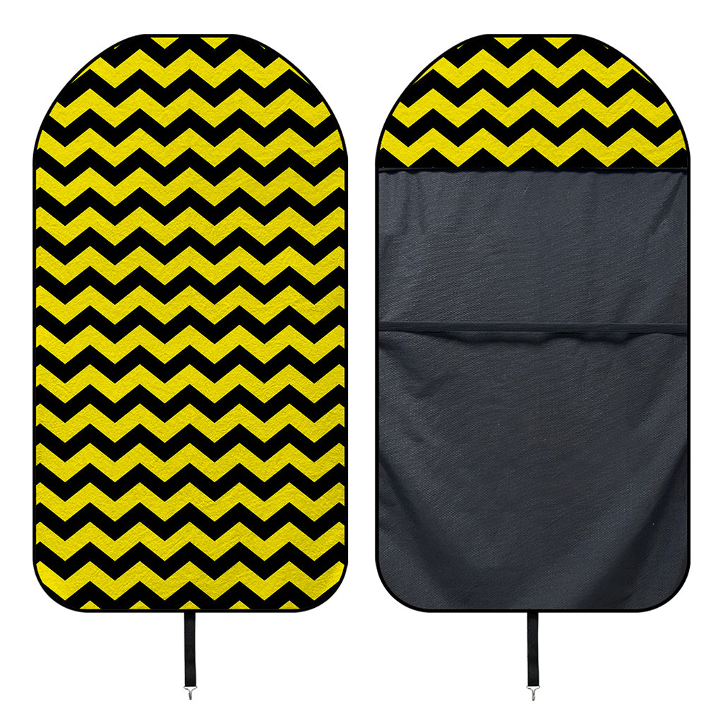 Black And Yellow Zigzag Pattern Print Waterproof Car Seat Cover