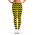 Black And Yellow Zigzag Pattern Print Women's Leggings
