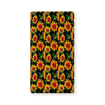 Black Autumn Sunflower Pattern Print Baby Crib Sheet