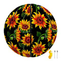 Black Autumn Sunflower Pattern Print Basketball