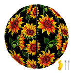 Black Autumn Sunflower Pattern Print Basketball