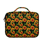 Black Autumn Sunflower Pattern Print Briefcase Bible Bag