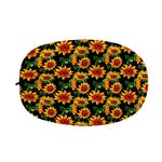 Black Autumn Sunflower Pattern Print Car Side Mirror Covers
