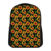 Black Autumn Sunflower Pattern Print Casual Backpack