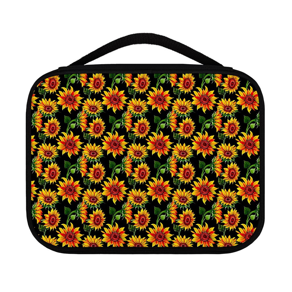 Black Autumn Sunflower Pattern Print Classic Bible Case