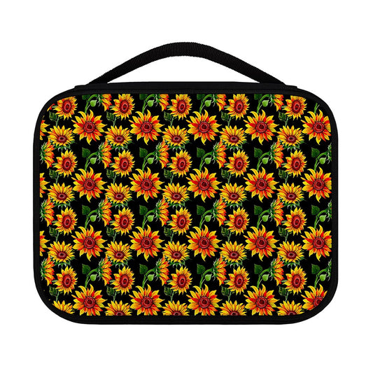 Black Autumn Sunflower Pattern Print Classic Bible Case
