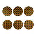 Black Autumn Sunflower Pattern Print Coaster Set