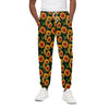 Black Autumn Sunflower Pattern Print Cotton Pants