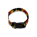 Black Autumn Sunflower Pattern Print Dog Collar