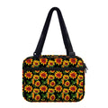Black Autumn Sunflower Pattern Print Double Strap Bible Bag