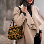 Black Autumn Sunflower Pattern Print Double Strap Bible Bag