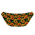 Black Autumn Sunflower Pattern Print Fanny Pack