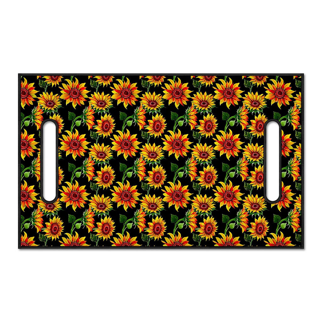 Black Autumn Sunflower Pattern Print Golf Cart Seat Cover