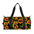 Black Autumn Sunflower Pattern Print Gym Bag