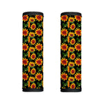 Black Autumn Sunflower Pattern Print Handle Covers