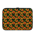 Black Autumn Sunflower Pattern Print Laptop Sleeve