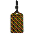 Black Autumn Sunflower Pattern Print Luggage Tag