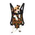 Black Autumn Sunflower Pattern Print Pet Carrier Backpack