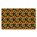 Black Autumn Sunflower Pattern Print Polyester Doormat