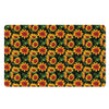 Black Autumn Sunflower Pattern Print Polyester Doormat