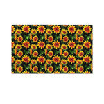 Black Autumn Sunflower Pattern Print Polyester Flag