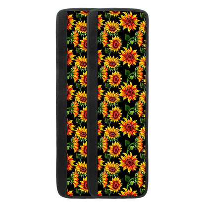 Black Autumn Sunflower Pattern Print Refrigerator Handle Covers
