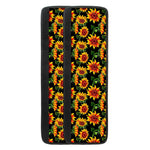 Black Autumn Sunflower Pattern Print Refrigerator Handle Covers