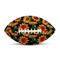 Black Autumn Sunflower Pattern Print Rugby Ball