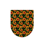 Black Autumn Sunflower Pattern Print Toilet Lid Cover