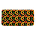 Black Autumn Sunflower Pattern Print Towel