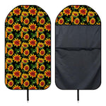 Black Autumn Sunflower Pattern Print Waterproof Car Seat Cover