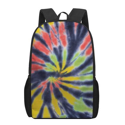 Black Backed Spiral Tie Dye Print 17 Inch Backpack