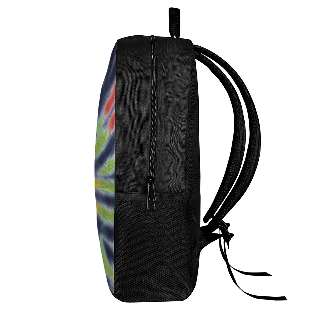 Black Backed Spiral Tie Dye Print 17 Inch Backpack
