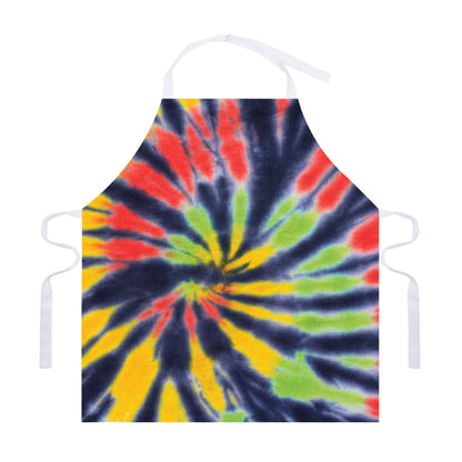 Black Backed Spiral Tie Dye Print Adjustable Apron