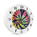 Black Backed Spiral Tie Dye Print Alarm Clock