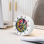 Black Backed Spiral Tie Dye Print Alarm Clock