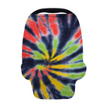 Black Backed Spiral Tie Dye Print Baby Seat Cover