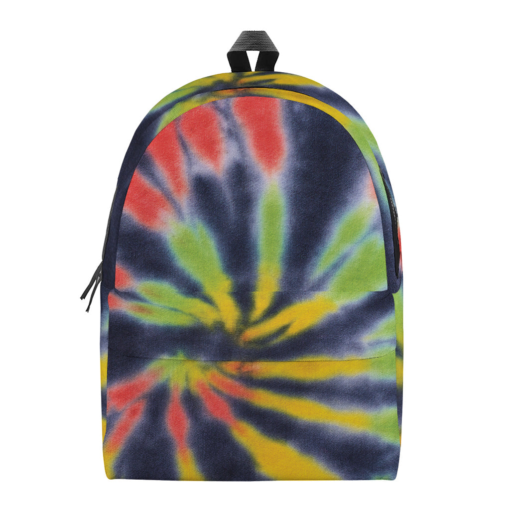 Black Backed Spiral Tie Dye Print Backpack