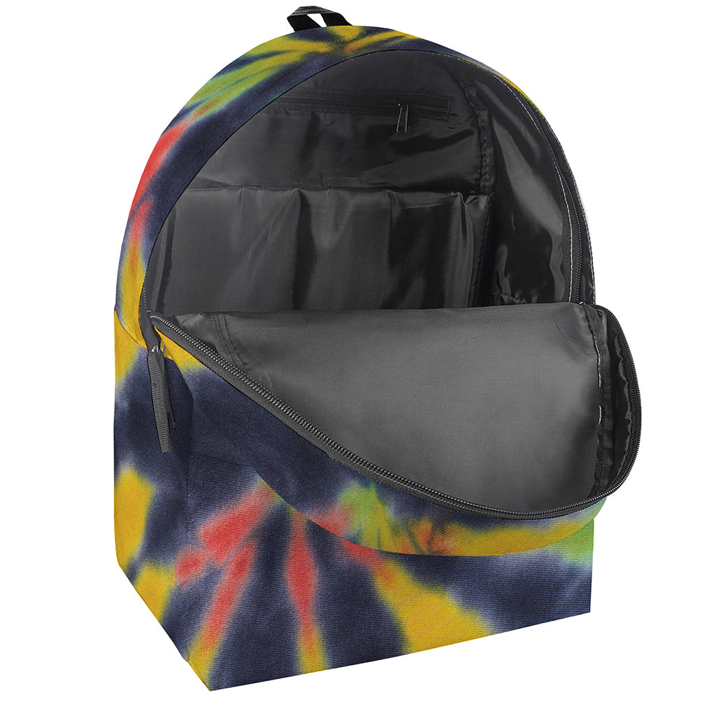 Black Backed Spiral Tie Dye Print Backpack