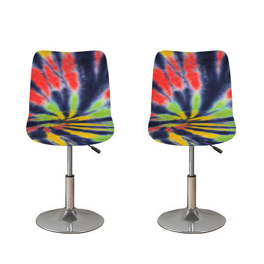 Black Backed Spiral Tie Dye Print Bar Stool Covers