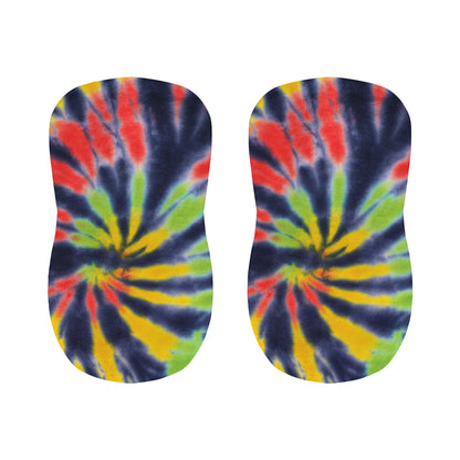 Black Backed Spiral Tie Dye Print Bar Stool Covers