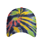 Black Backed Spiral Tie Dye Print Baseball Cap