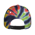 Black Backed Spiral Tie Dye Print Baseball Cap