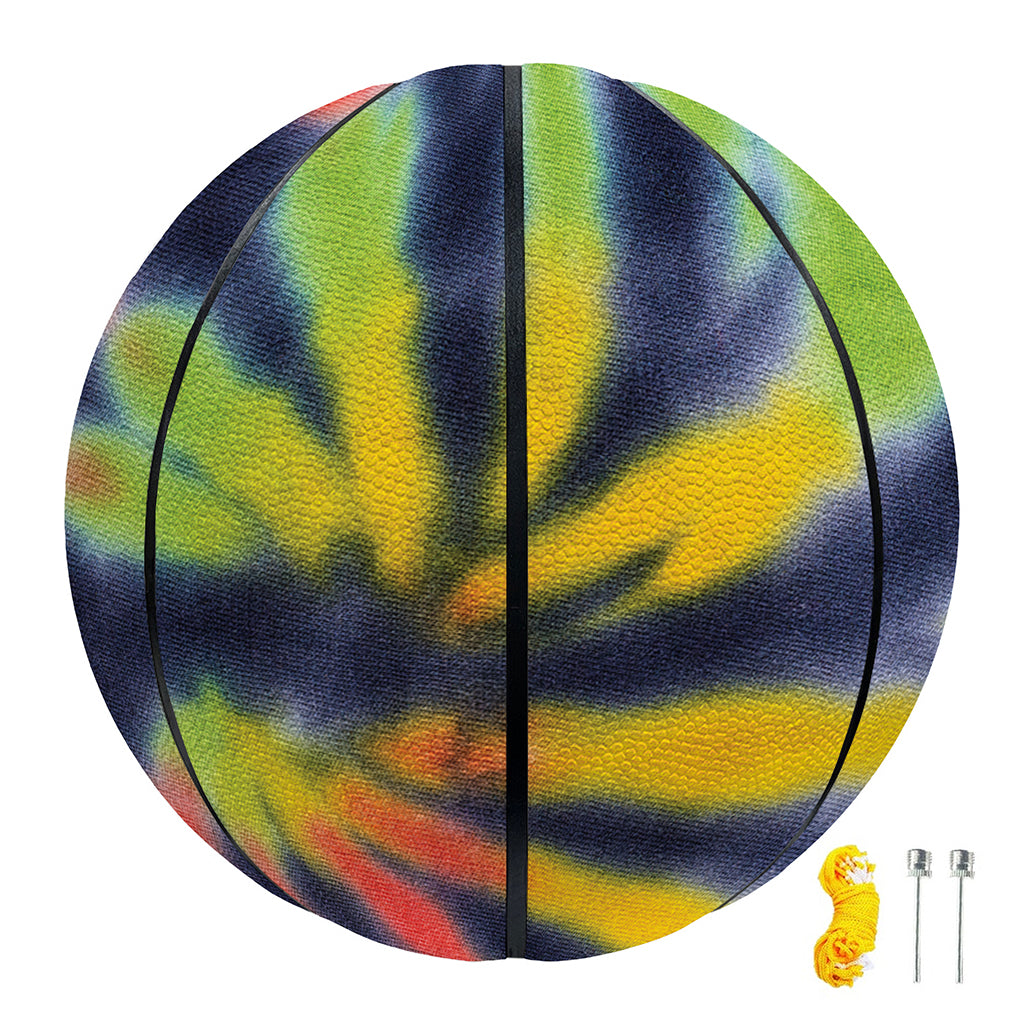 Black Backed Spiral Tie Dye Print Basketball