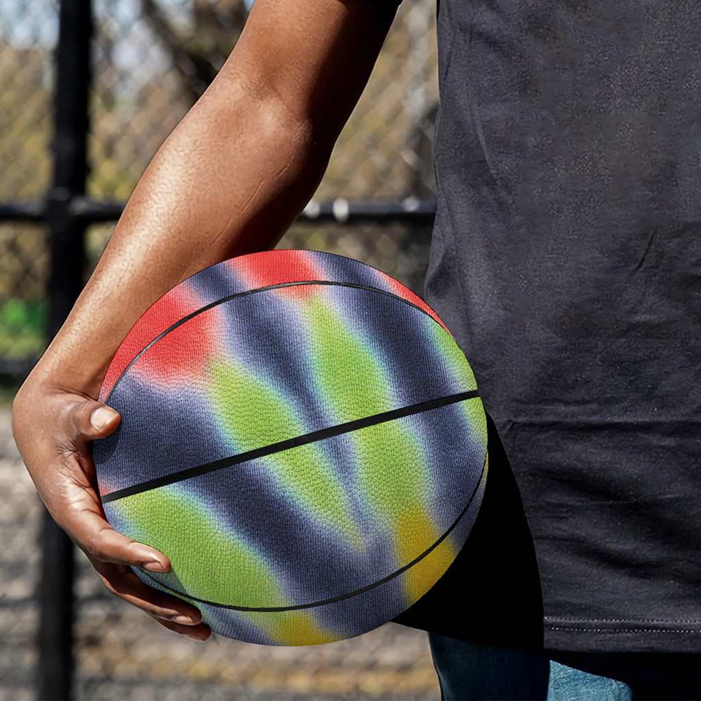 Black Backed Spiral Tie Dye Print Basketball