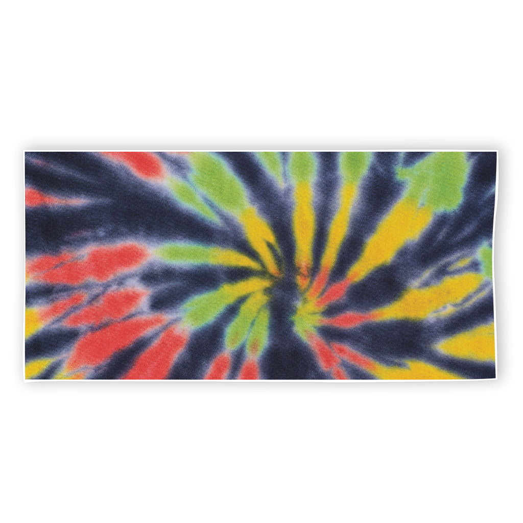 Black Backed Spiral Tie Dye Print Beach Towel