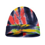 Black Backed Spiral Tie Dye Print Beanie
