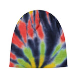 Black Backed Spiral Tie Dye Print Beanie
