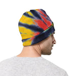 Black Backed Spiral Tie Dye Print Beanie